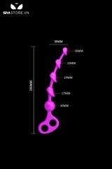 SMT5221 - Anal beads silicon  Pretty Love tay cầm có 2 vòng xỏ ngón