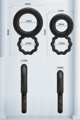 SMT5222 - Combo 2 vòng đeo gốc dương vật silicon có bi nổi quanh