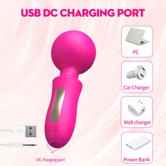 SMT5232 - Chày rung tình yêu silicon với phần đầu có gai nhỏ và sạc điện