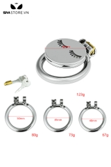 SMT5263 - Khóa dương vật mặt dẹt inox thiết kế hình đôi mắt nhắm