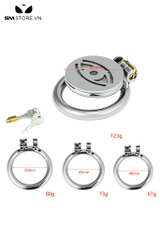 SMT5264 - Khóa dương vật inox mặt dẹt hình đôi mắt có 3 size vòng