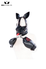 SMT5280 - Set BDSM puppy hood gồm mặt nạ đai và đệm gối bằng da PU