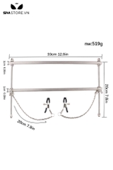 SMT5281 - Nipple clamp 2 thanh kim loại nằm ngang dạng nhíp