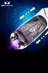 SMT602 - Cốc thủ dâm rung xoay thụt gắn tường silicon dài 245mm