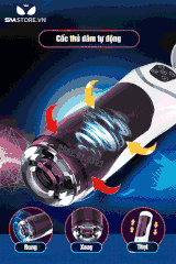 SMT602 - Cốc thủ dâm rung xoay thụt gắn tường silicon dài 245mm