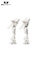 SMT733 - Kẹp ti thiết kế gắn kèm cặp chuông nhỏ màu trắng dài 9.5cm