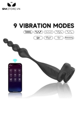SMT813 - Vòng rung dương vật mix anal beads 4 tầng có 9 tần số