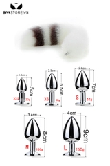 SMT044 - butt plug đuôi cáo 5 khúc và phích cắm hậu môn trơn