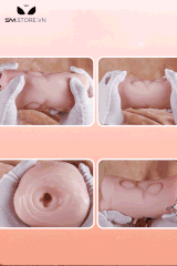 SMT482 - Hậu môn giả và âm đạo silicon mềm dẻo dài 15.7cm