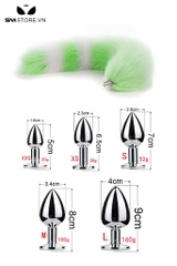 SMT044 - butt plug đuôi cáo 5 khúc và phích cắm hậu môn trơn
