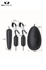 SMT2911 - Kẹp núm vú và âm vật mix trứng rung dài 86mm