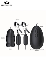 SMT2912 - Kẹp âm vật rung kèm trứng có lưỡi liếm điều khiển có dây