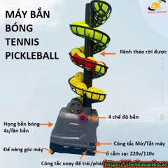 Bộ máy bắn bóng tennis, pickleball và lưới tập luyện tennis 1 mình tại nhà