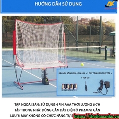 Bộ máy bắn bóng tennis, pickleball và lưới tập luyện tennis 1 mình tại nhà