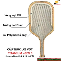 Vợt pickleball Titanium - G3 (đời thứ 3)
