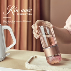 Bình Pha Trà Thuỷ Tinh Lõi Lọc 2 Lớp Chịu Nhiệt 420ML