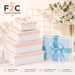 Hộp quà giấy màu hồng, xanh Pastel đựng quà sinh nhật kèm túi pastel nhiều size