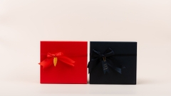 Hộp quà màu đen gắn nơ đựng quà sinh nhật nhiều size