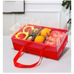 Khay Giấy Nắp Mica Đựng Trái Cây, Hoa Quả Trưng Bày, Làm Quà Tặng - HB12