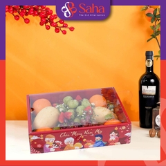 Khay Giấy Nắp Mica Đựng Trái Cây, Hoa Quả Trưng Bày, Làm Quà Tặng - HB12