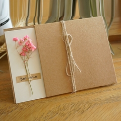 Thiệp Sinh Nhật SAHA Giấy Kraft Hoa Khô Hoa Bất Tử Thiệp Cảm Ơn Viết Tay Trang Trí Hộp Quà Tặng Sinh Nhật Nhiều Mẫu