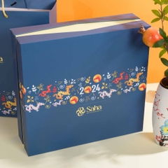 Hộp Quà Tết Kèm Túi Đựng Quà Cao Cấp Size 35x37x11cm - HQT-05