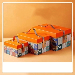 Hộp quà Hermes màu cam có quai xách tặng sinh nhật 3 size