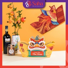 Khay Đựng Quà Tết Sang Trọng Kích Thước 20x15x15cm - Phượng Hoàng Đỏ