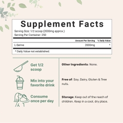 L Serine Powder, 500 Grams (250 Day Supply)