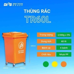 Thùng Rác 60L - BPG60L + Có Bánh Xe