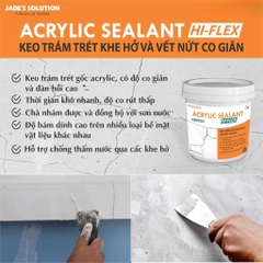 Keo trám trét, xử lý vết nứt co giãn Acrylic Sealant Hi-flex - Lon 5kg