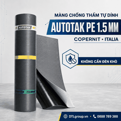 Màng Chống Thấm Tự Dính AUTOTAK PE 1.5mm – Copernit Italia, Cuộn 1x20m