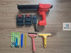 Bộ dụng cụ thi công keo chà ron Epoxy hai thành phần - Súng bơm, bàn gạt keo, sủi, bi cầu, lăn mạch