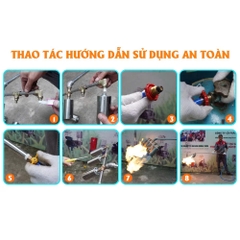 Bộ Khò Ga Công Nghiệp Cán Dài 5 Đầu Khò D50