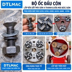 Bộ Ốc Đầu Côn Lắp Đĩa Sắt Mài Sàn 4 Thanh & Đĩa Mài Bóc Sơn – Phụ Kiện Máy Mài G330, G350, G580, G630, G680, G700