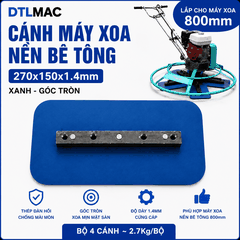 Cánh Máy Xoa Nền Bê Tông 270x150x1.4mm Xanh - Góc Tròn | Lưỡi Xoa Hoàn Thiện Sàn Bê Tông Cho Máy Xoa 800mm