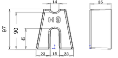 Con kê bê tông chữ H 90mm - Kê sàn 2 lớp 15cm