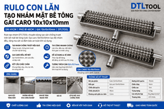 Rulo Con Lăn Tạo Nhám Mặt Bê Tông Gai Caro 10x10x10mm | Dài 49cm | DTLTOOL