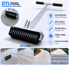 Rulo Con Lăn Tạo Nhám Dọc Mặt Bê Tông 38cm | Phủ Bì 45cm | DTLTOOL