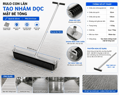 Rulo Con Lăn Tạo Nhám Dọc Mặt Bê Tông 52cm | Phủ Bì 61cm | DTLTOOL