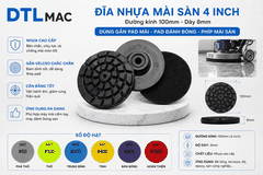 Đĩa Nhựa Mài Sàn 4 Inch Dày 8mm ADTL – Pad Gắn Đĩa Đánh Bóng Sàn Bê Tông