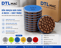 Đĩa Nhựa Mài Sàn 4 Inch Dày 9mm ADTL – Pad Gắn Đĩa Đánh Bóng Sàn Bê Tông