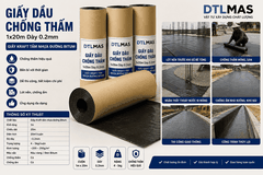 Giấy Dầu Chống Thấm 1x20m Dày 0.2mm | Giấy Kraft Tẩm Nhựa Đường Bitum