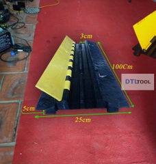 Gờ Luồn Dây Điện Cao Su 1000x250x40mm SDTL | Gờ Bảo Vệ Cáp 2 Rãnh 30x30mm Có Nắp Mở Nhựa