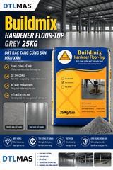 Buildmix Hardener Floor-Top Grey 25kg - Bột rắc tăng cứng sàn màu Xám