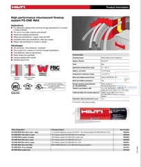HILTI FS-ONE MAX - Tuýp 300ml - Keo Silicone ngăn cháy lan. Trương nở khi gặp cháy, nhằm ngăn chặn sự phát triển của vùng cháy ra bên ngoài