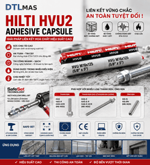 HILTI HVU2 M16x125 - Hóa chất, keo cấy thanh ren và bulong
