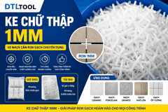 Ke Chữ Thập 1mm | Ke Nhựa Căn Ron Gạch 1mm, Ke Cộng Ốp Lát Chuyên Dụng