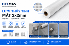 Lưới Thủy Tinh Mắt 2x2mm 80g/m² Cuộn 1x30m Mềm VDTL – Lưới Gia Cường Chống Thấm