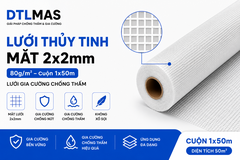 Lưới Thủy Tinh Mắt 2x2mm 80g/m² Cuộn 1x50m VDTL – Lưới Gia Cường Chống Thấm